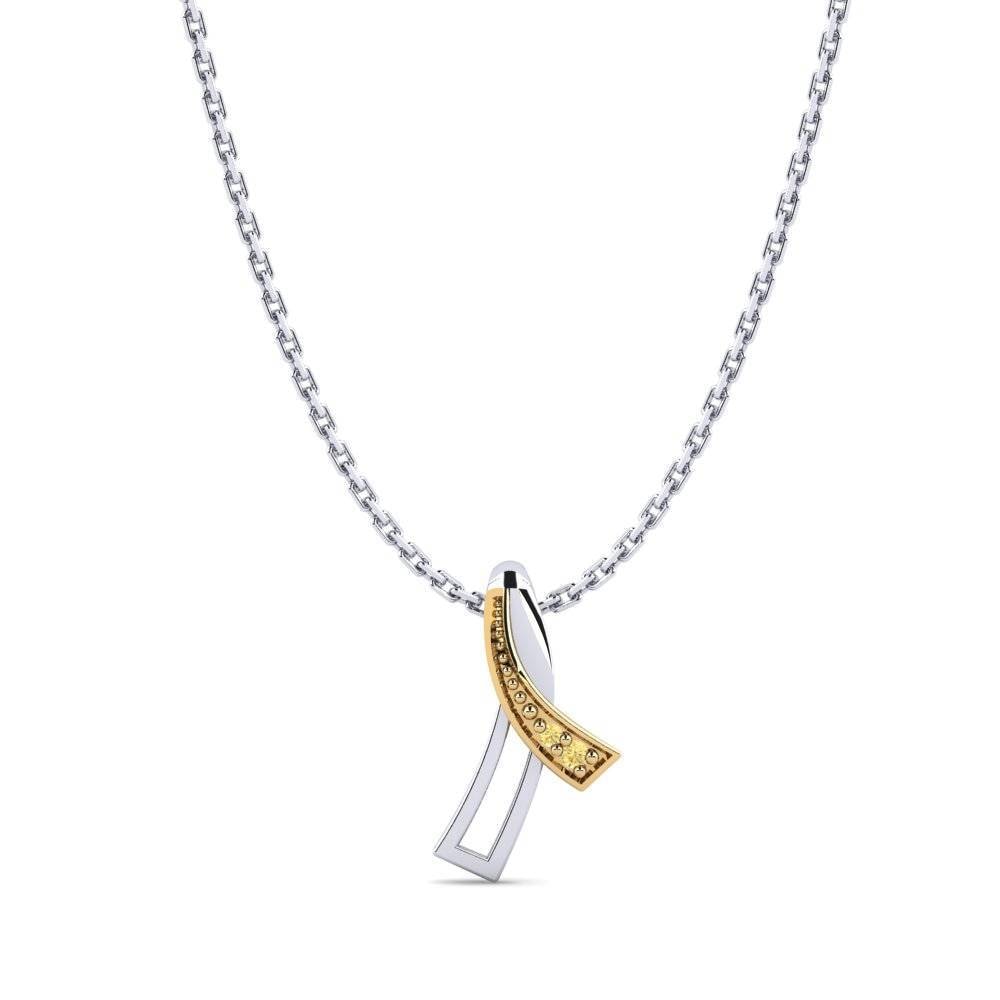 Vàng Trắng-Vàng 18K Kim Cương Vàng Mặt dây chuyền nữ Lorey