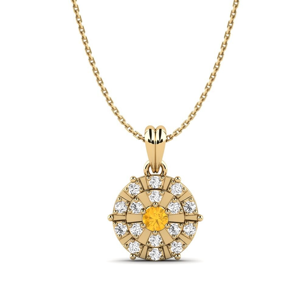 Gelbgold 375 Citrin Damen anhänger Myra