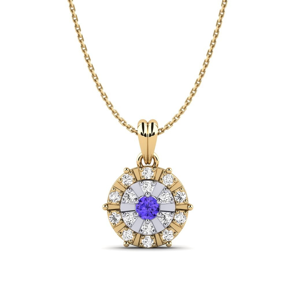 14K Yellow & White Gold Tanzanite Pendant Myra