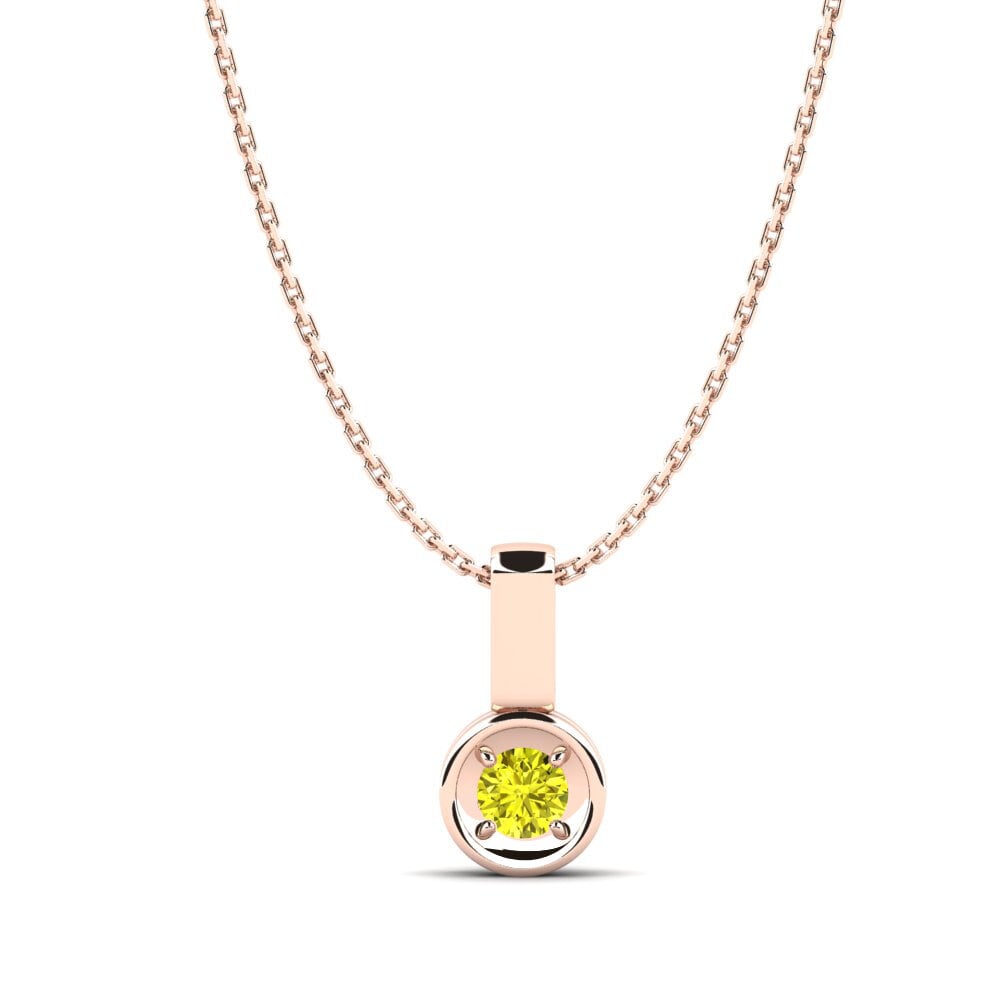 14ct Rose Gold Yellow Diamond Women's Pendant Olena