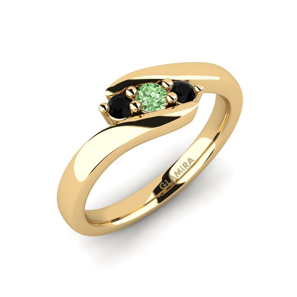 18k Oro Amarillo Anillo de compromiso Helios