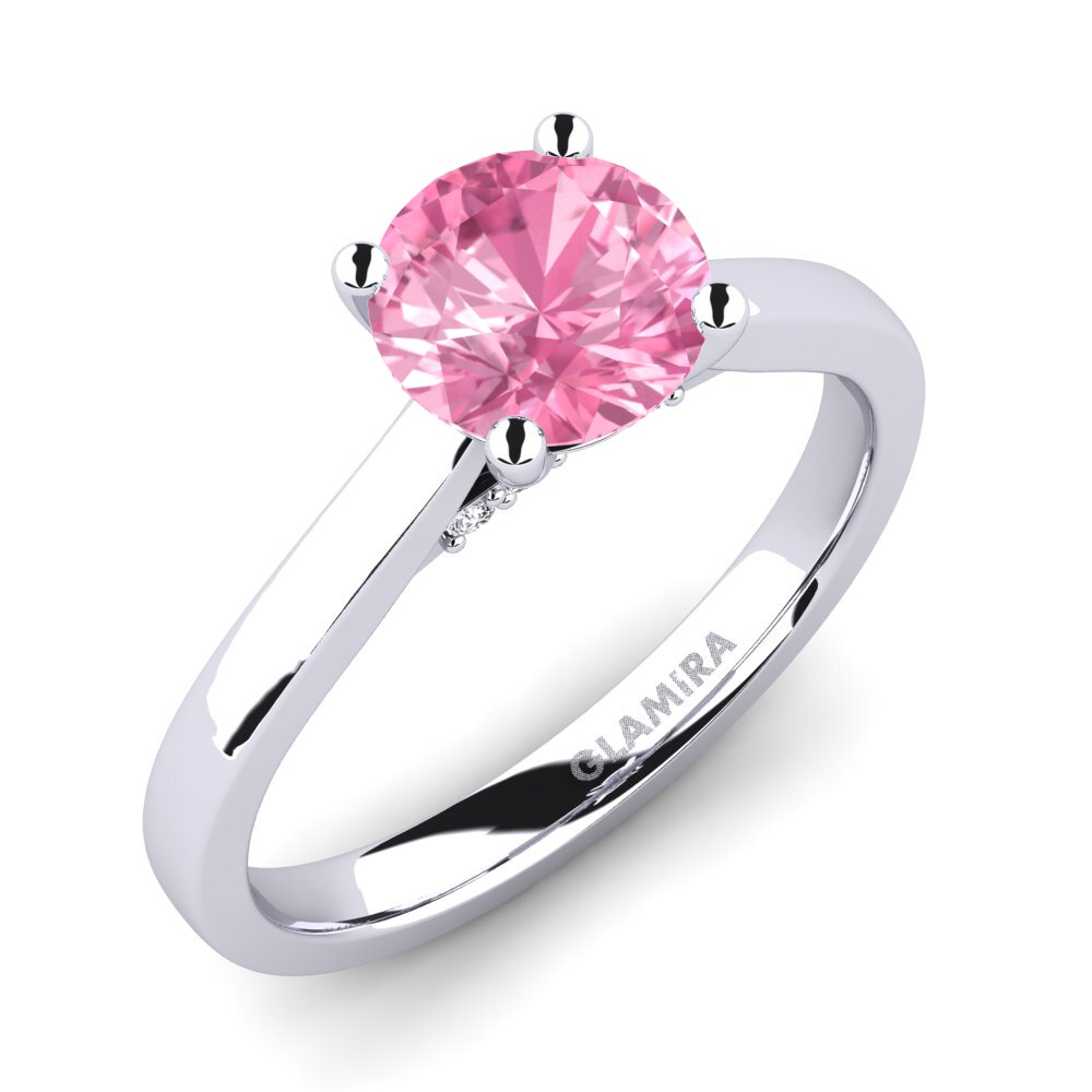 Pink Sapphire Engagement Ring Violet 1.0 crt