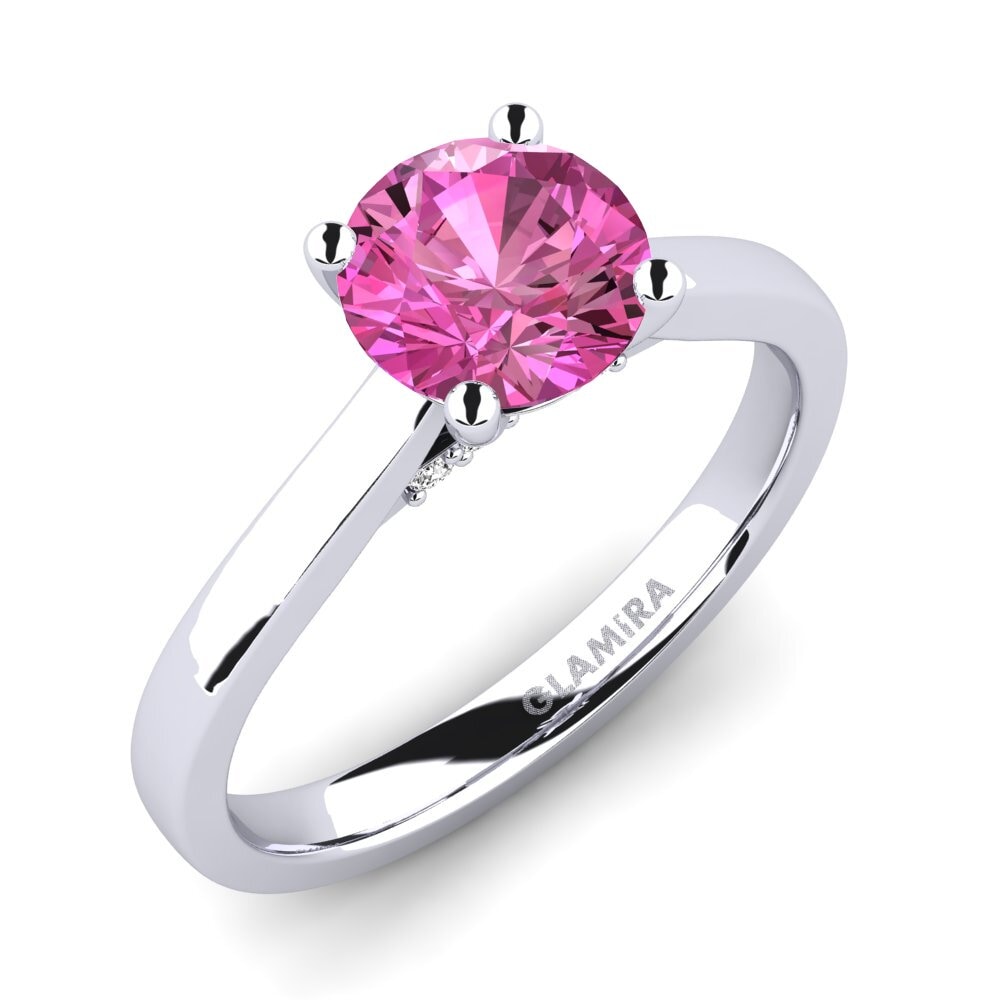 粉色黃玉 訂婚戒指 Violet 1.0 crt