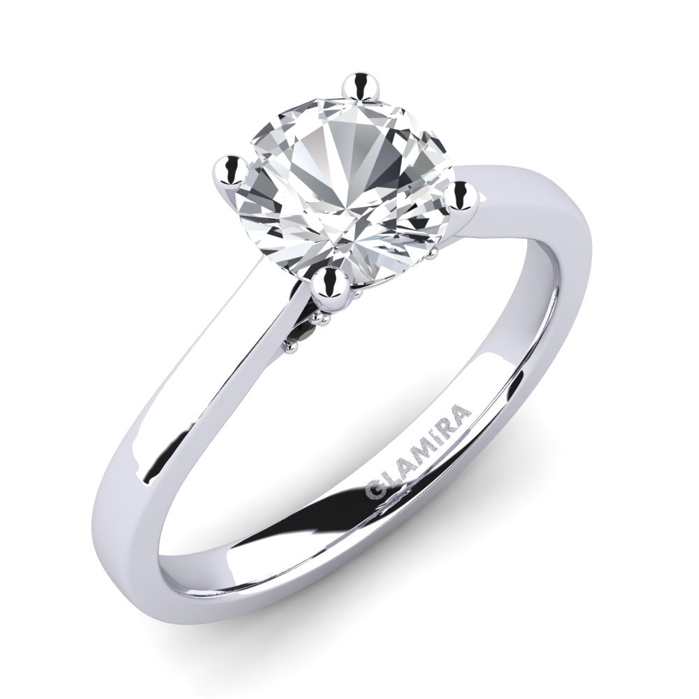 White Zircon Engagement Ring Violet 1.0 crt