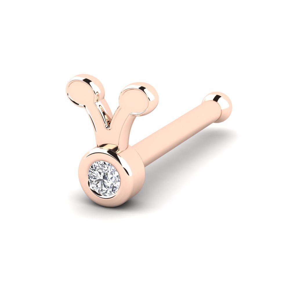Achetez GLAMIRA Piercing Nez Antoinetac en Or rose 585 Diamant 0.005 ...