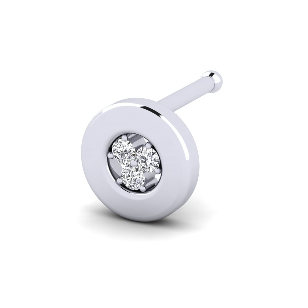 Koop GLAMIRA Neus Pin Blinker in 0.015 Karaat Rond geslepen 14K Wit ...