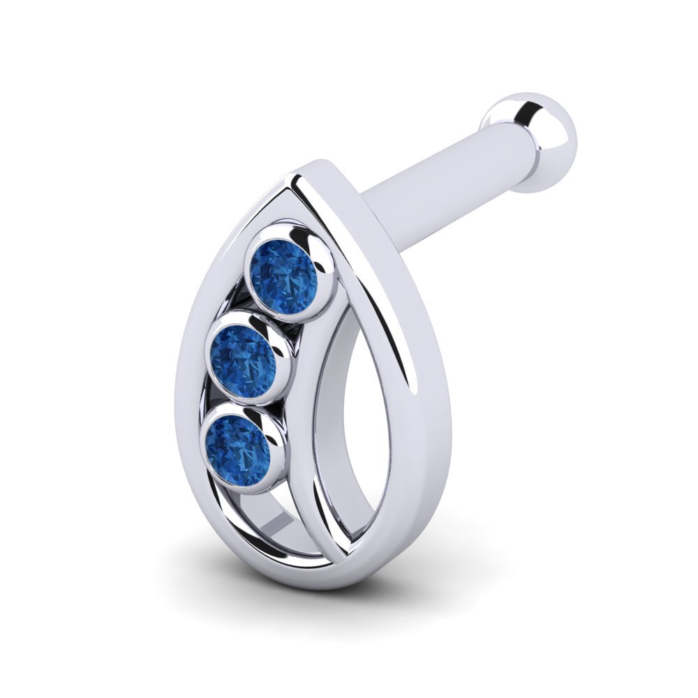 Donker Blauwe Zirkoon Neus Pin Daci