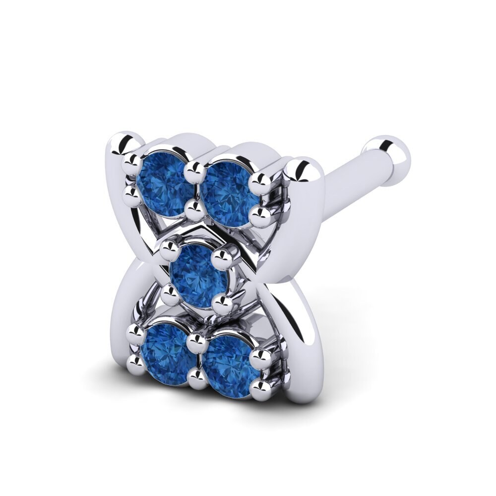 Donker Blauwe Zirkoon Neus Pin Daller