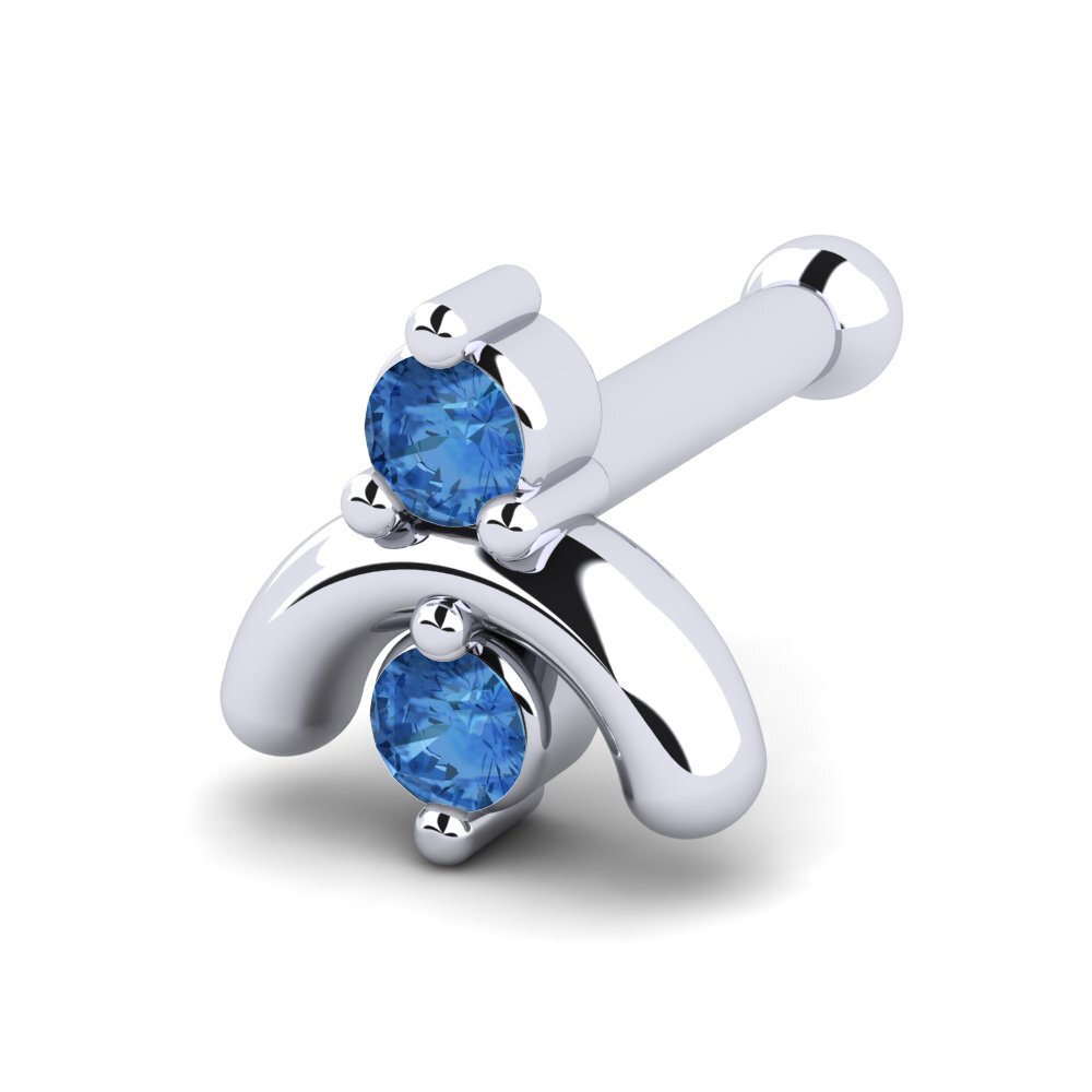 Donker Blauwe Zirkoon Neus Pin Dellan