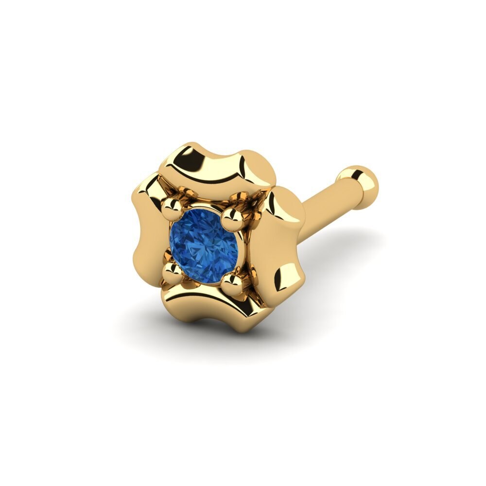 Donker Blauwe Zirkoon Neus Pin Deyb