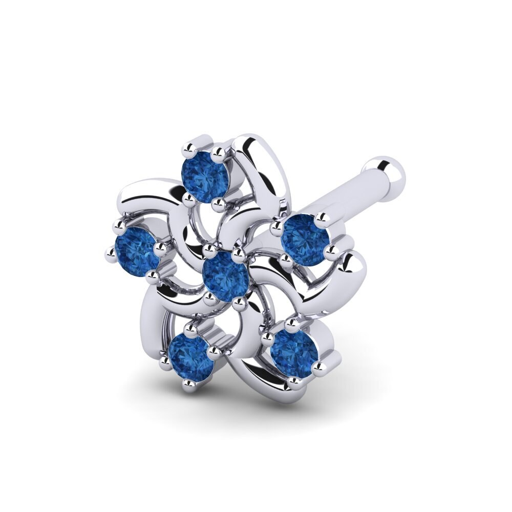 Donker Blauwe Zirkoon Neus Pin Domras