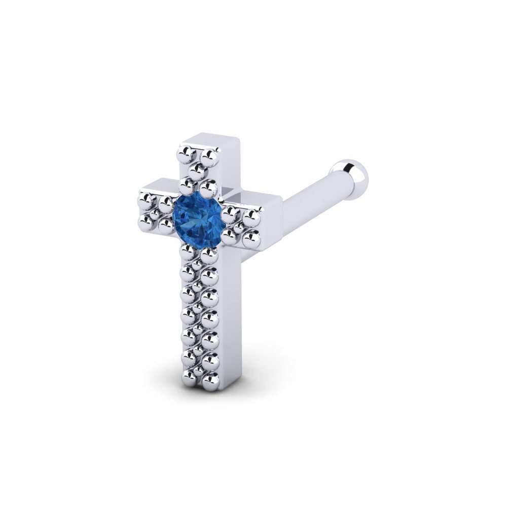 Donker Blauwe Zirkoon Neus Pin Elkins