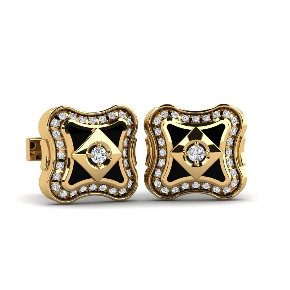 Ouro Amarelo 14K Abotoadura Poliwhirl