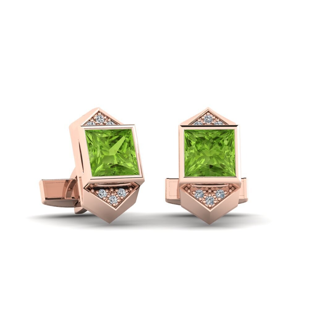 14ct Rose Gold Peridot Cufflink Sigilyph