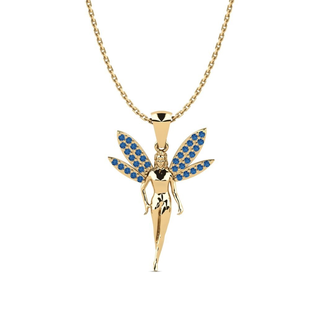 Dunkelblauer Zirkonia Angel Anhänger Estelita