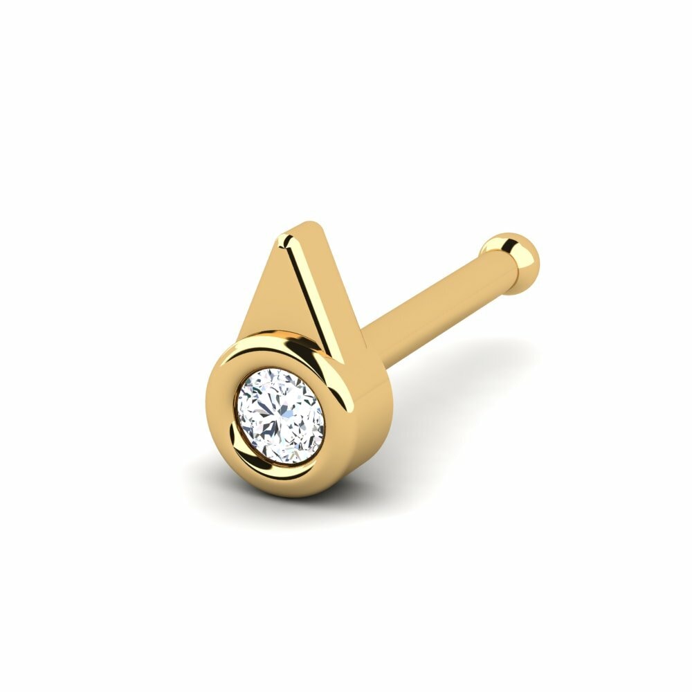 9K Geel Goud Neus Pin Recd