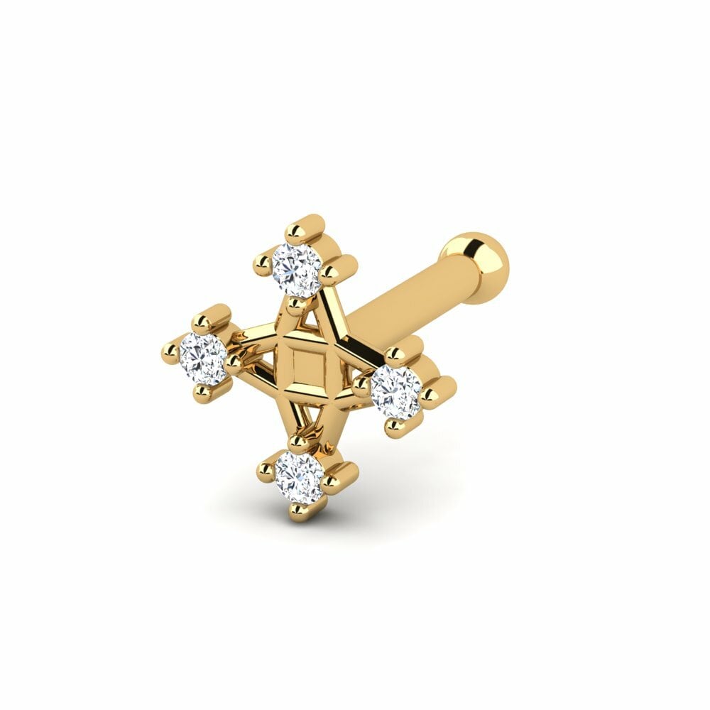 9K Geel Goud Neus Pin Redon