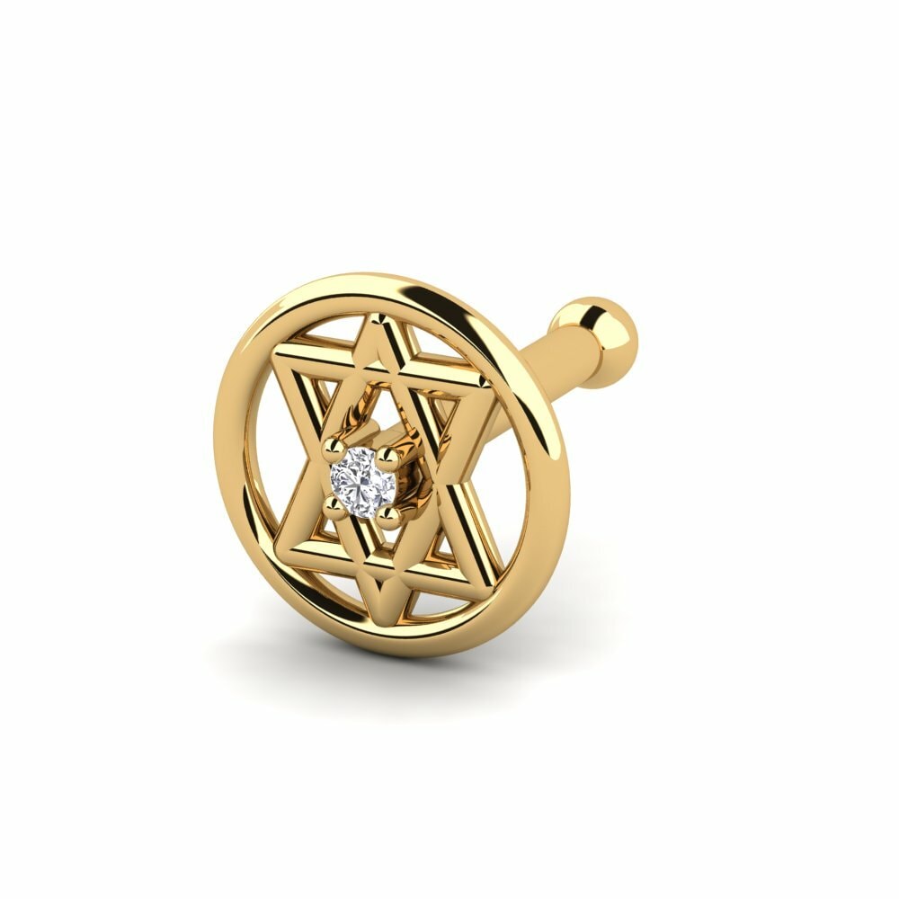 9K Geel Goud Neus Pin Rile