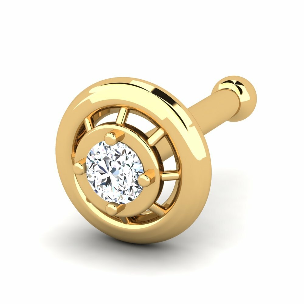9K Geel Goud Neus Pin Silence