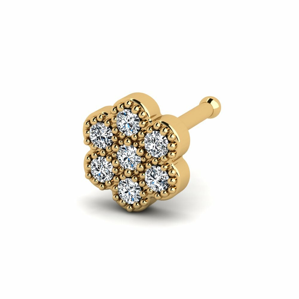 9K Geel Goud Neus Pin Swish