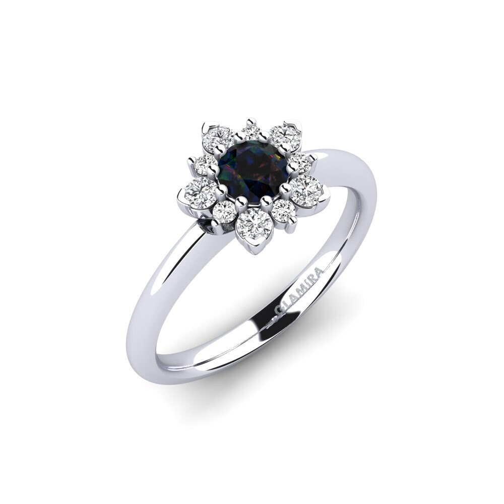 Black Opal Engagement Ring Tibelda