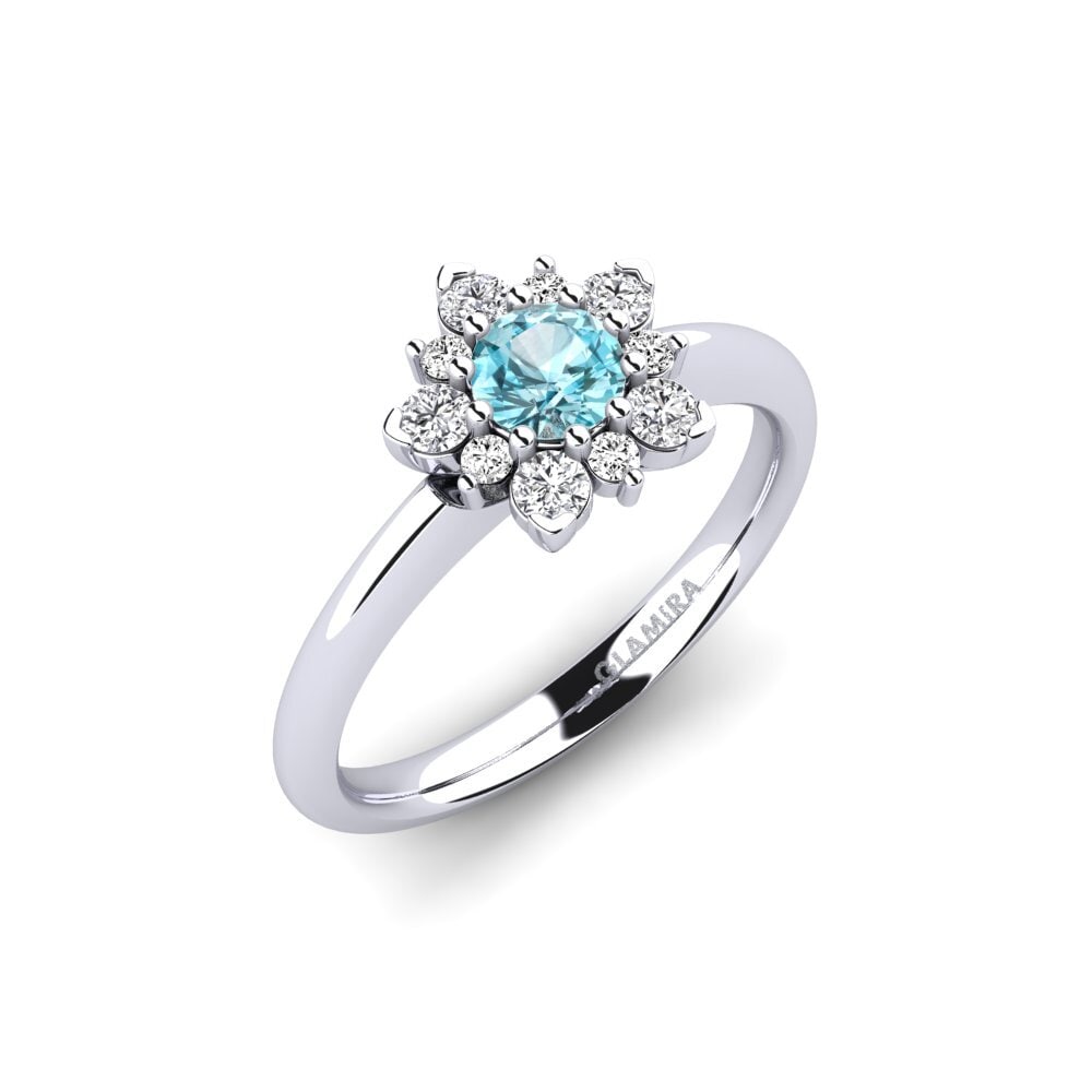 Blue Zircon Engagement Ring Tibelda