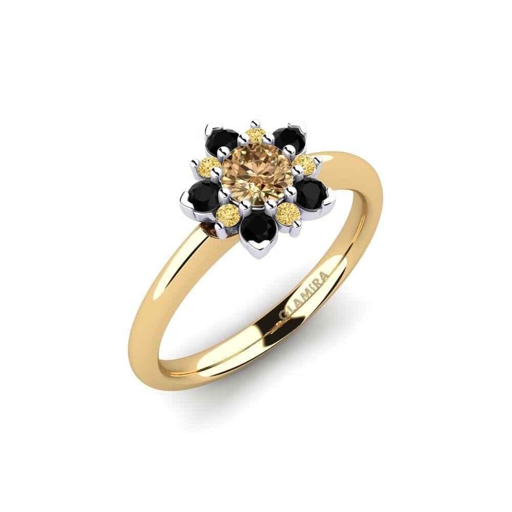 9k Oro Amarillo & Blanco Anillo de compromiso Tibelda