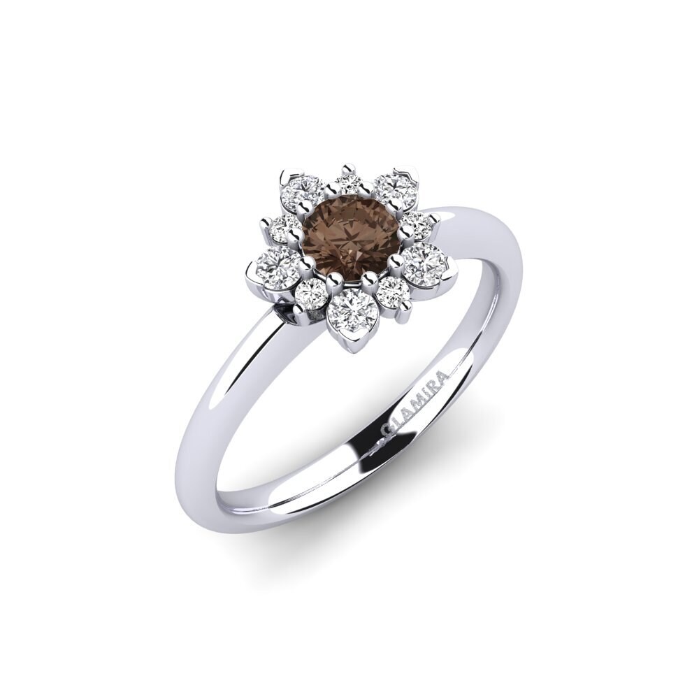 Smoky Quartz Engagement Ring Tibelda