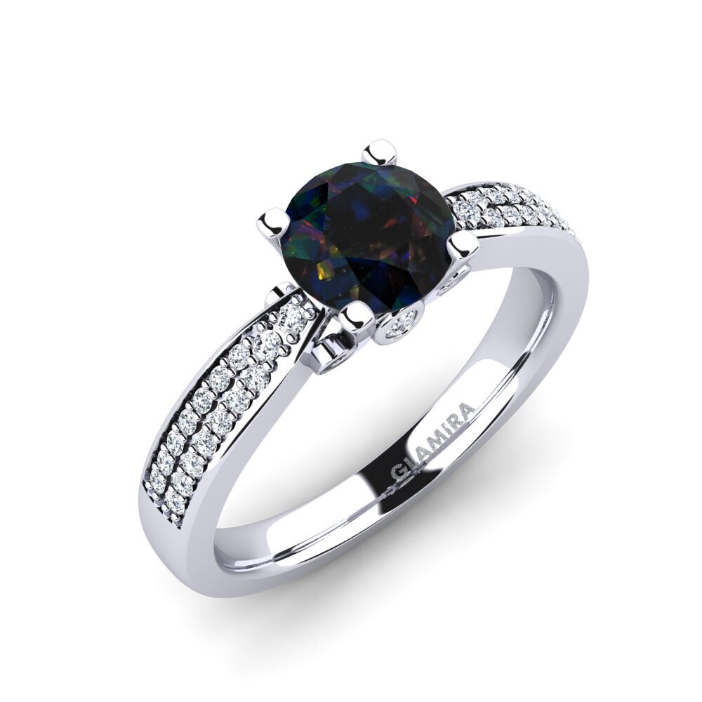 Black Opal Engagement Ring Donielle 1.0 crt