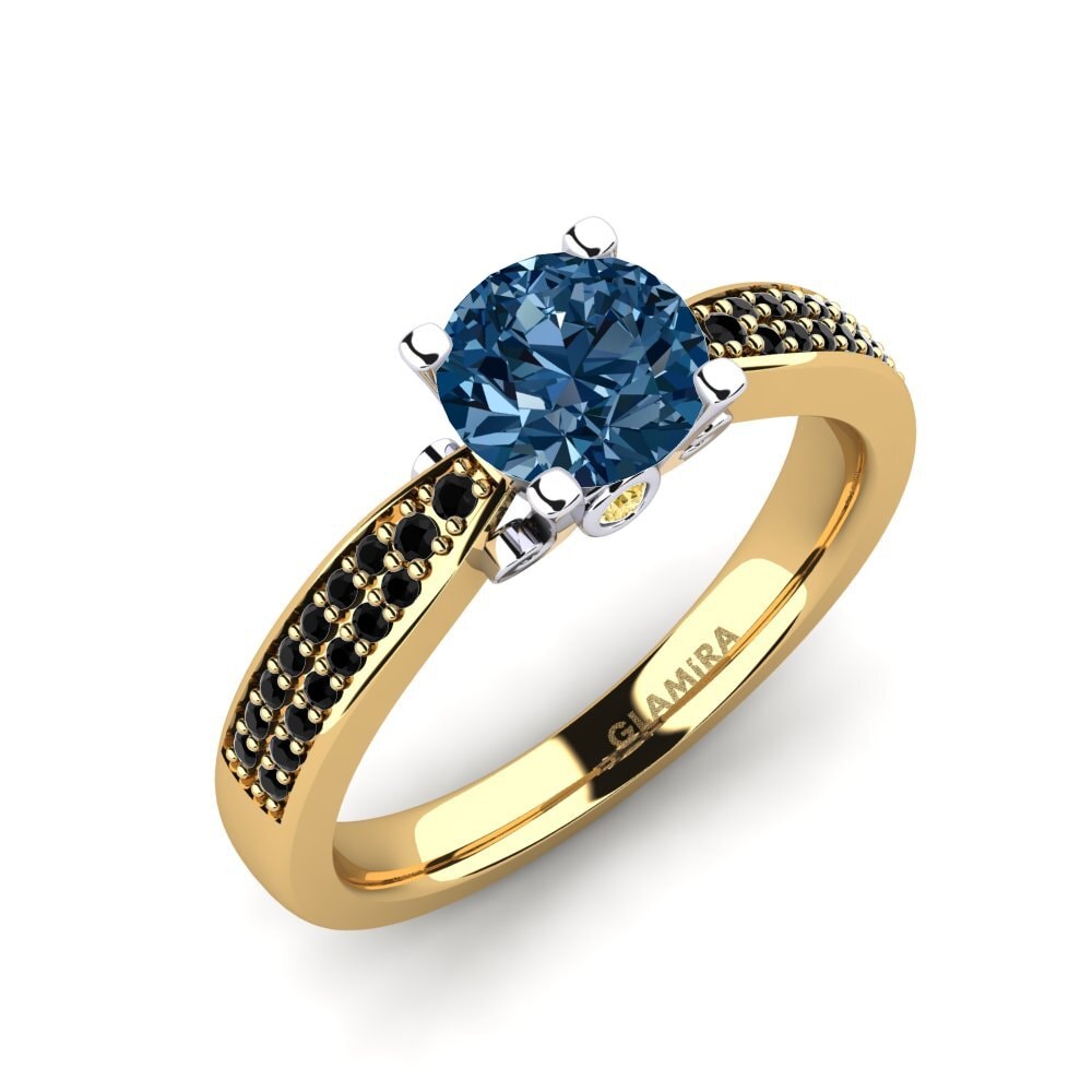 18k Oro Amarillo & Blanco Anillo de compromiso Donielle 1.0 crt