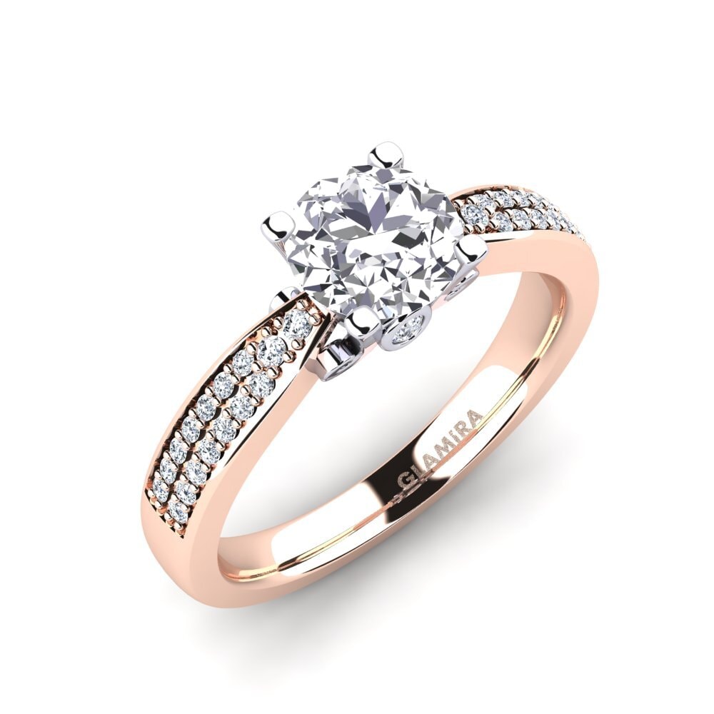 14ct Rose / White Gold Diamond Engagement Ring Donielle 1.0 crt