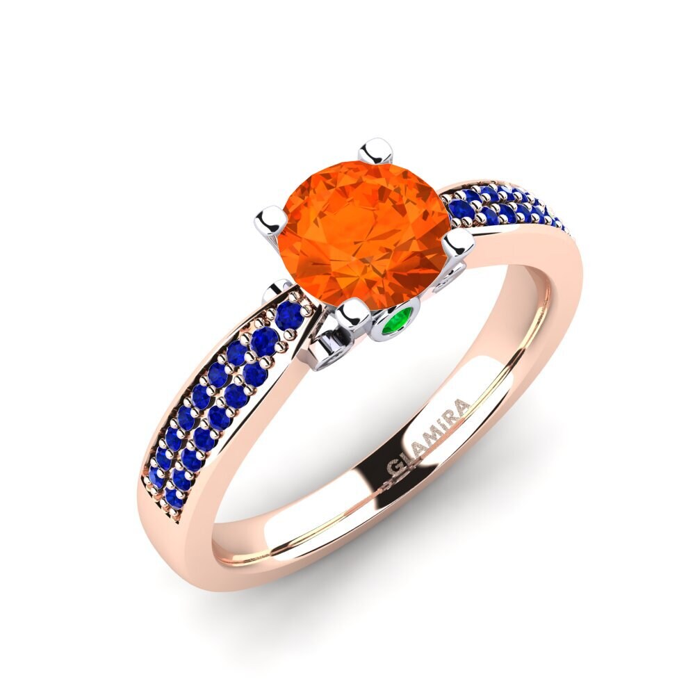 18K Rose & White Gold Fire-Opal Engagement Ring Donielle 1.0 crt