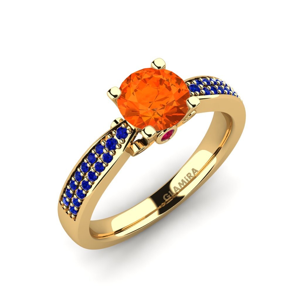 9ct Yellow Gold Fire Opal Engagement Ring Donielle 1.0 crt