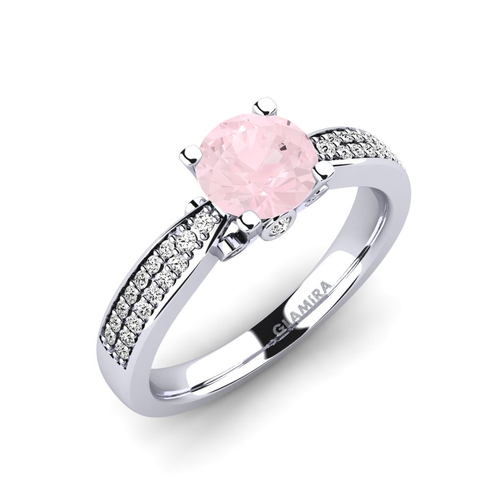 Cuarzo rosa Anillo de compromiso Donielle 1.0 crt