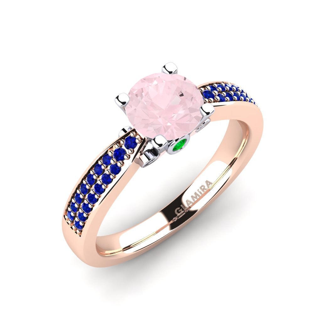 14K Rood & Wit Goud Rozenkwarts Verlovingsring Donielle 1.0 crt