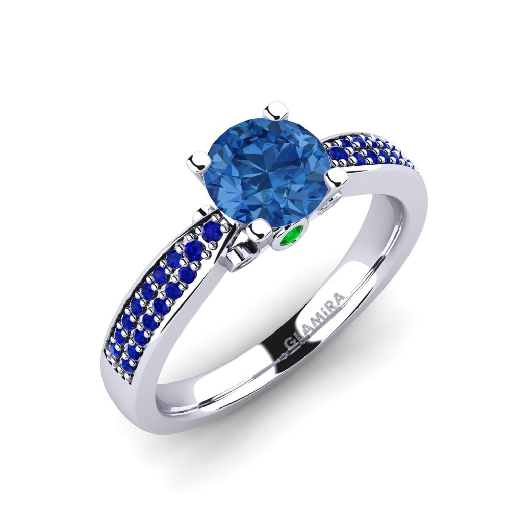 Dark Blue Zirconia Engagement Ring Donielle 1.0 crt