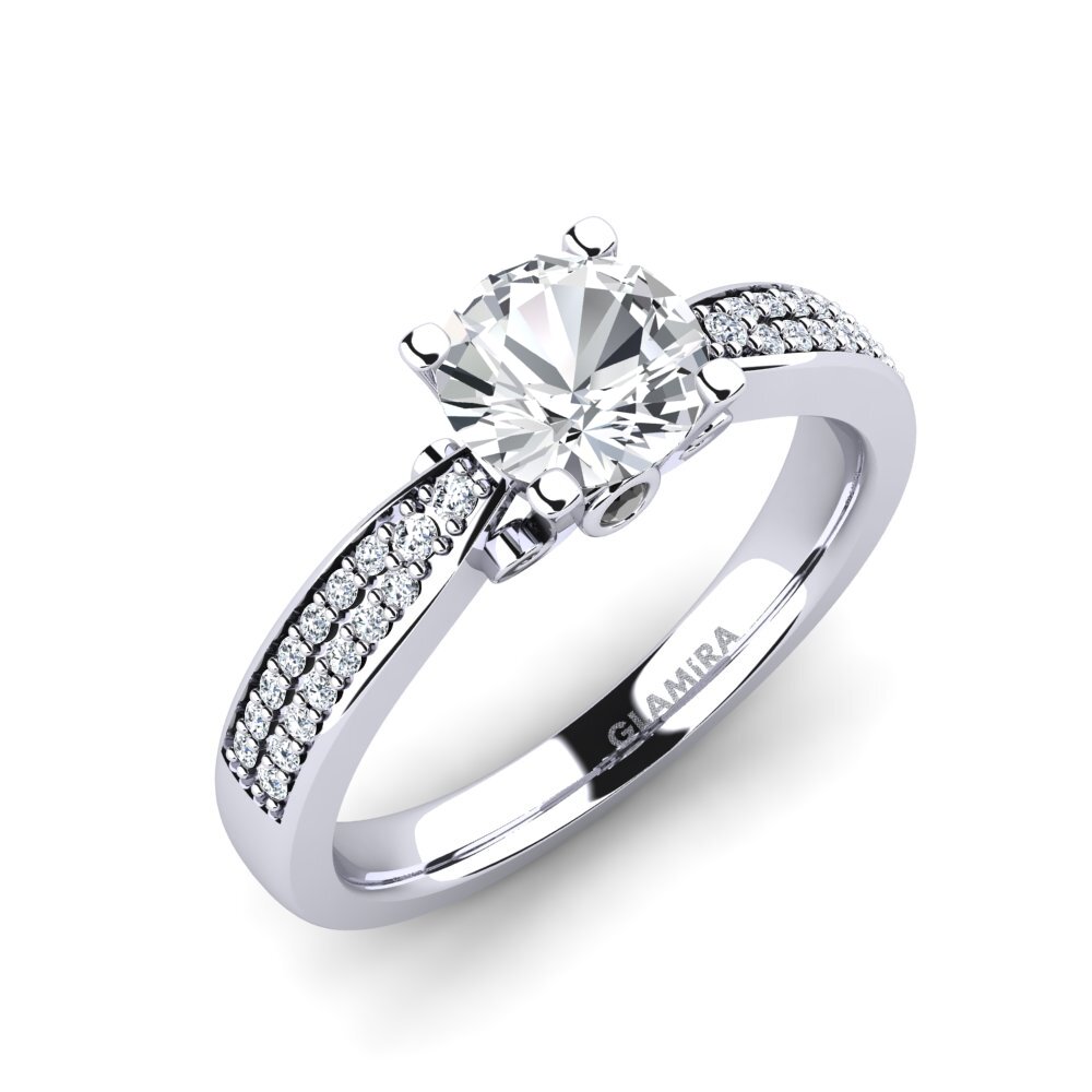 White Zircon Engagement Ring Donielle 1.0 crt
