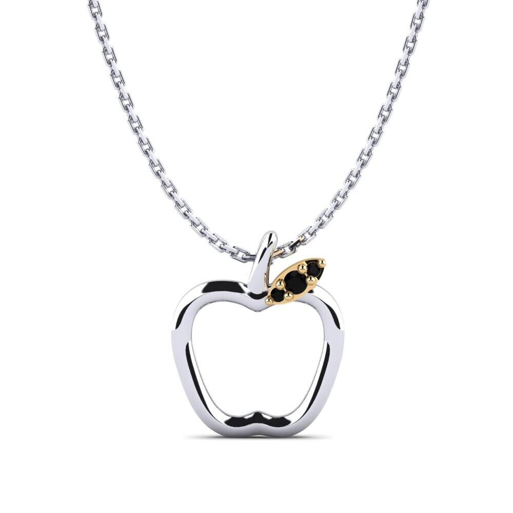 14ct White & Yellow Gold Black Sapphire Women's Pendant Darcey