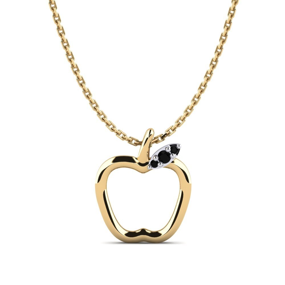 14ct Yellow & White Gold Black Sapphire Women's Pendant Darcey