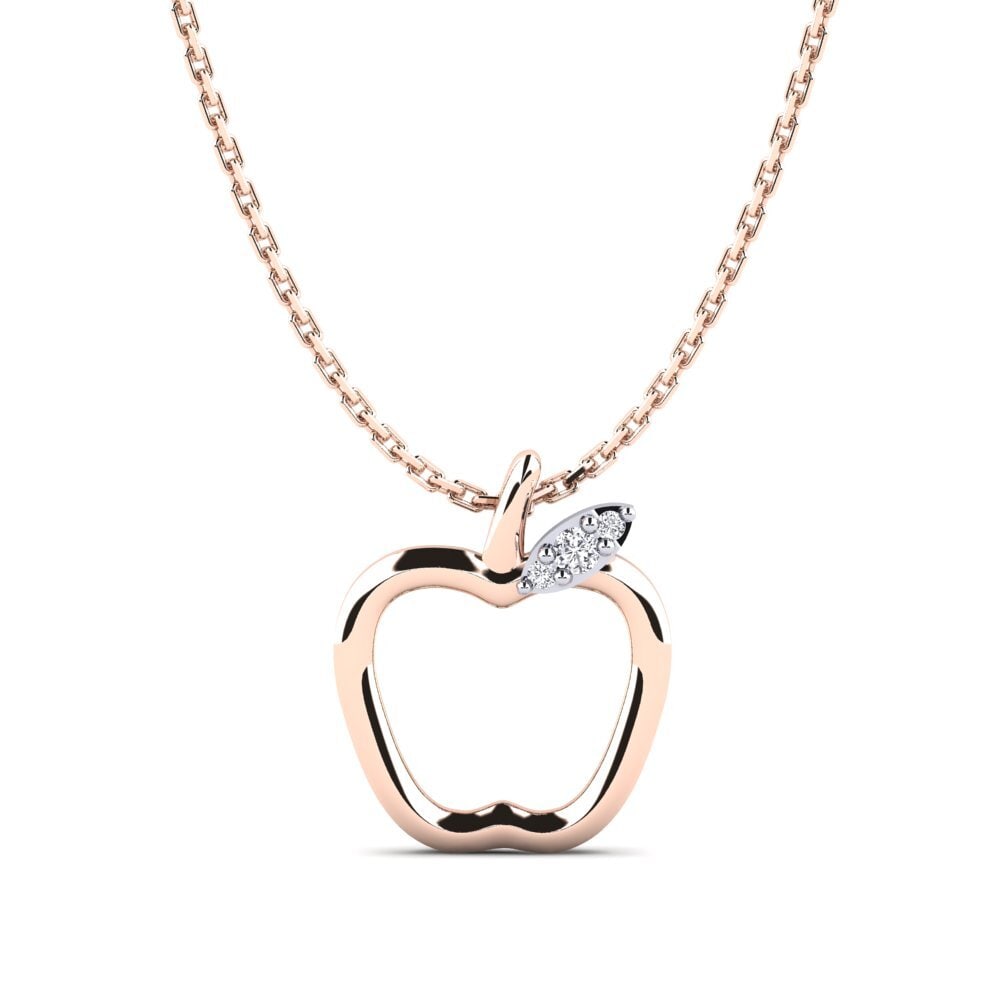 9k Oro Rosa & Blanco Diamante Colgante de Mujer Darcey