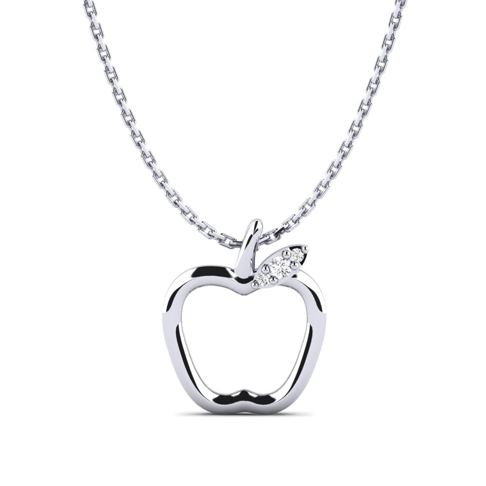 Plata 925 Zafiro blanco Colgante de Mujer Darcey