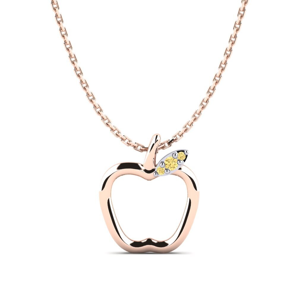 9k Oro Rosa & Blanco Diamante Amarillo Colgante de Mujer Darcey