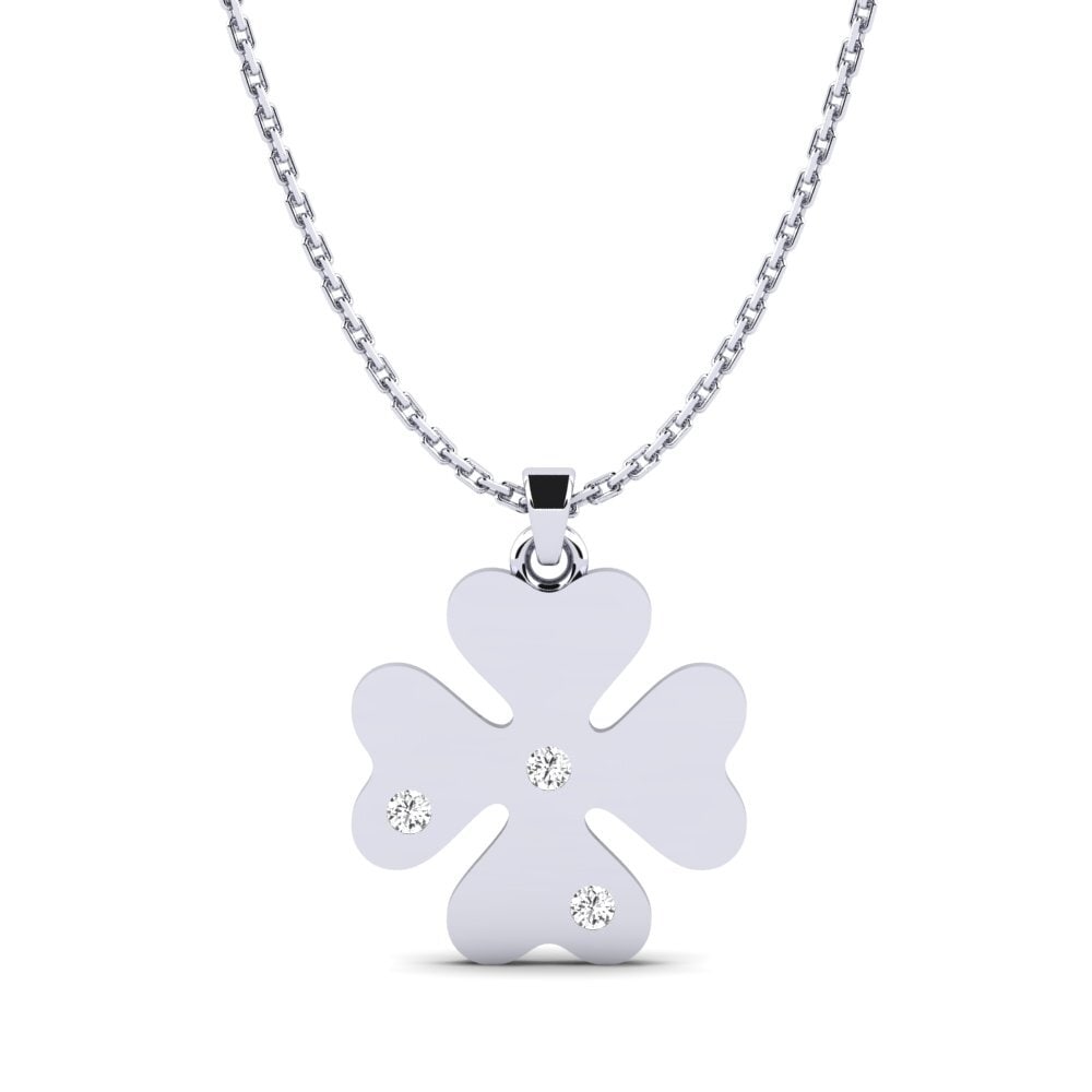 Plata 925 Zafiro blanco Colgante de Mujer Julienne