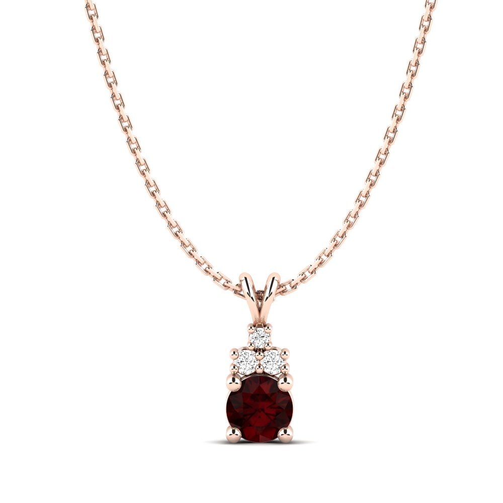 14k Oro Rosa Granate Colgante de Mujer Adara