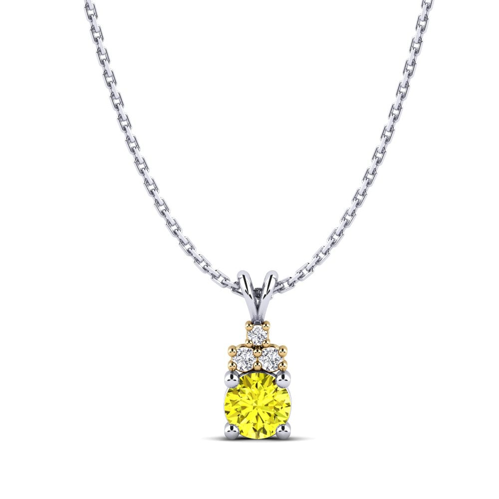 Vàng Trắng-Vàng 18K Kim Cương Vàng Mặt dây chuyền nữ Adara