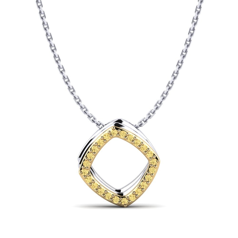 Vàng Trắng-Vàng 18K Kim Cương Vàng Mặt dây chuyền nữ Adisa