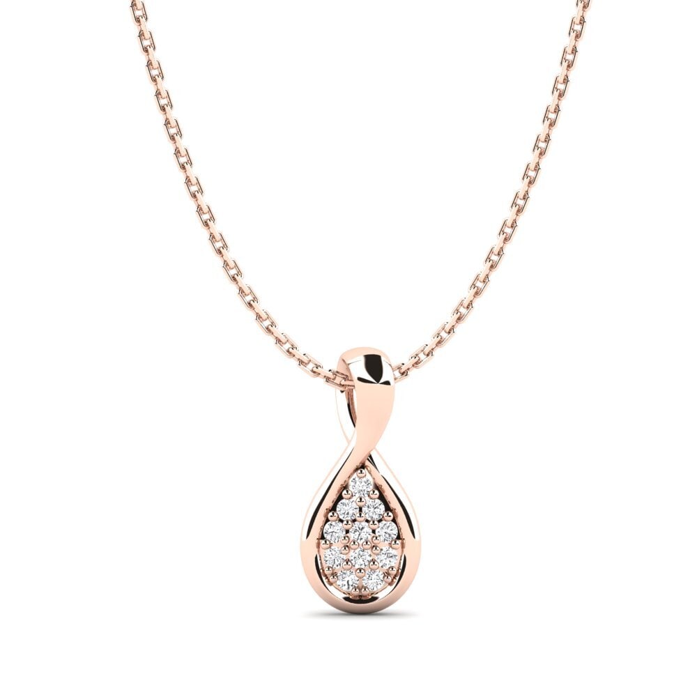 Fashion White sapphire 14K Rose Gold Necklaces