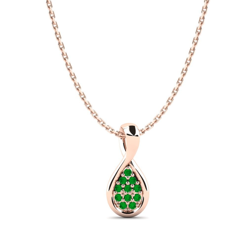 Fashion Emerald 14K Rose Gold Necklaces