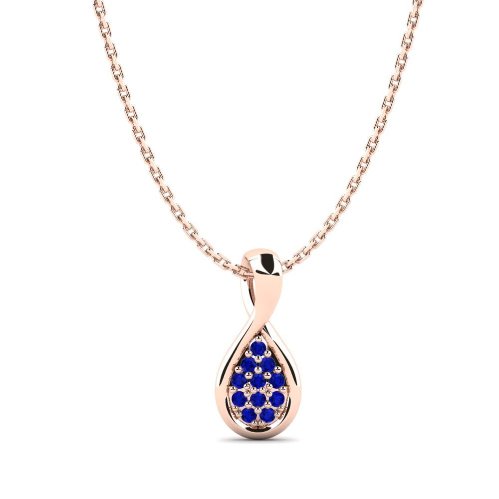 Fashion Sapphire 14ct Rose Gold Necklaces