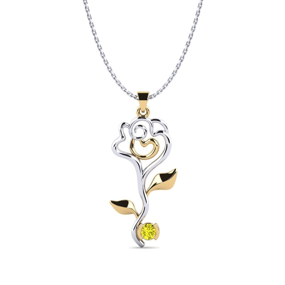 Vàng Trắng-Vàng 18K Kim Cương Vàng Mặt dây chuyền nữ Felicie